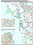 San Francisco-Oakland-Hayward Wall Map Premium Style